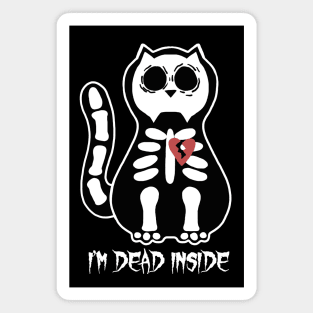I'm Dead Inside Skeleton Kitty Magnet